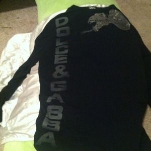 D&G vintage black logo snake long sleeved shirt