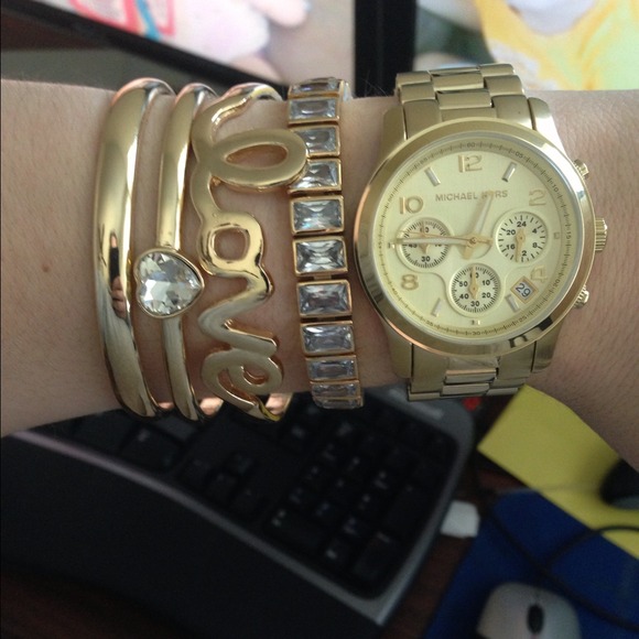 Gold Love and heart bangles