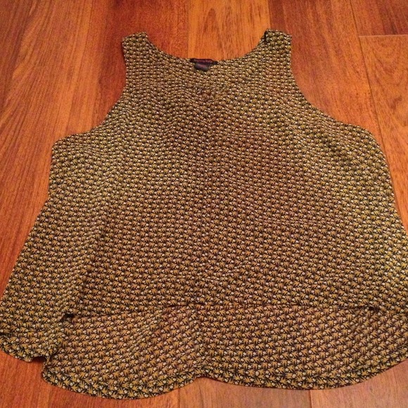 Sheer black and brown sparrow tank