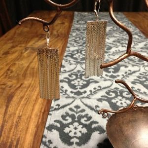 SOLD!!✔Wide Silver Chain Strand Earrings