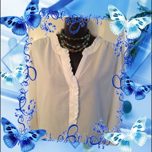 🔴🔴SOLD🔴🔴Loft White Top - Picture 2 of 3