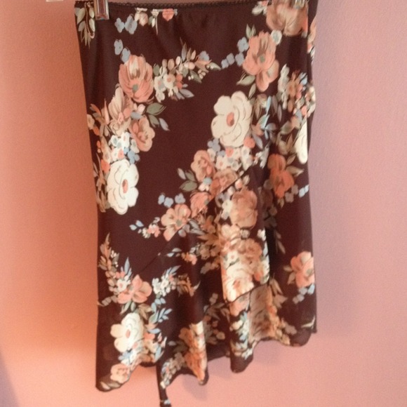 Brown Floral Skirt