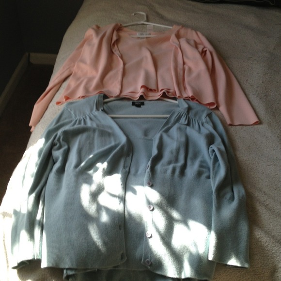 2 cardigan sets with matching shells