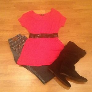 🚫SOLD🚫Red Rocker Chick Top