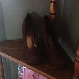Brown swede heels!