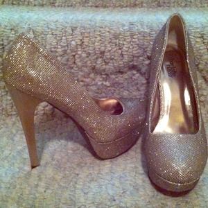 Gold sparkle shoes