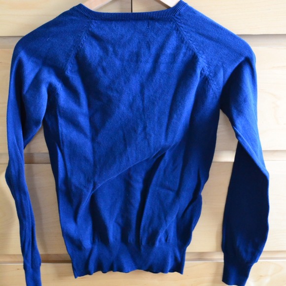 SOLD! Zara blue v-neck sweater (size: Small) - Picture 3 of 4