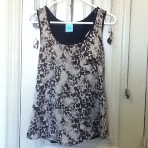 brown and black leopard print tank top