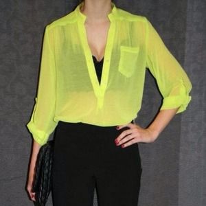 📍Reserved bundle📍Neon sheer top & orange skinnys