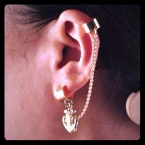 #0186 Punk style anchor and chain earrings