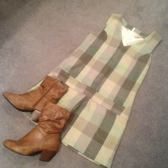Volcom Plaid dress or tunic in green size s/m - Picture 2 of 3
