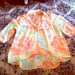 TRADED High low button up