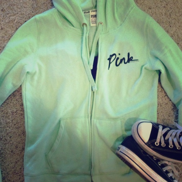 PINK HOODIE IN SEAFOAM