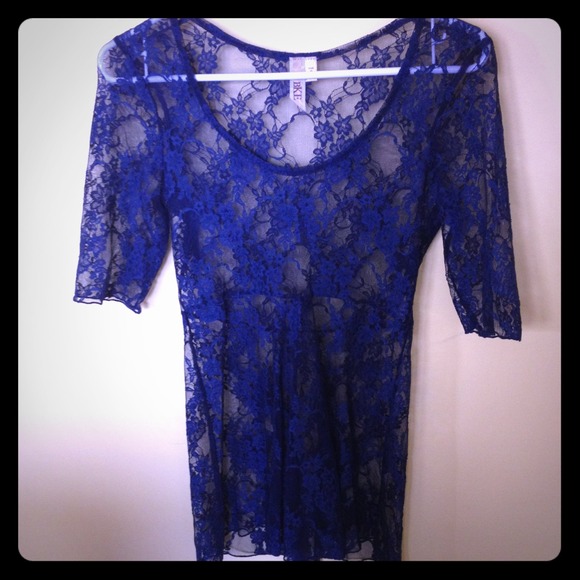 Blue lace top
