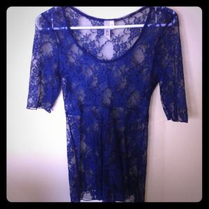 Blue lace top