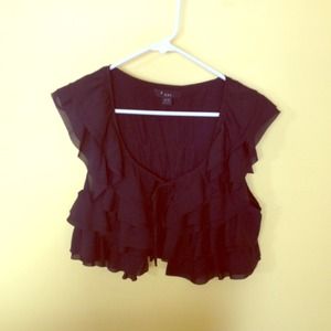 Black Ruffle Vest