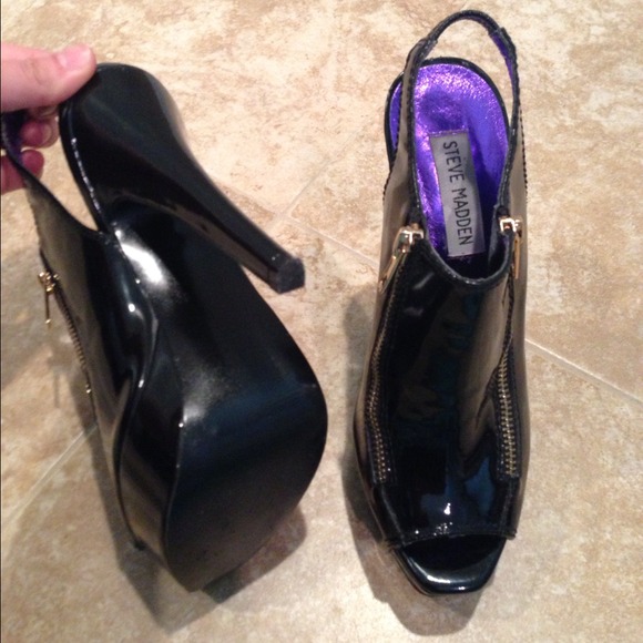 Steve Madden black leather pumps - Picture 3 of 4