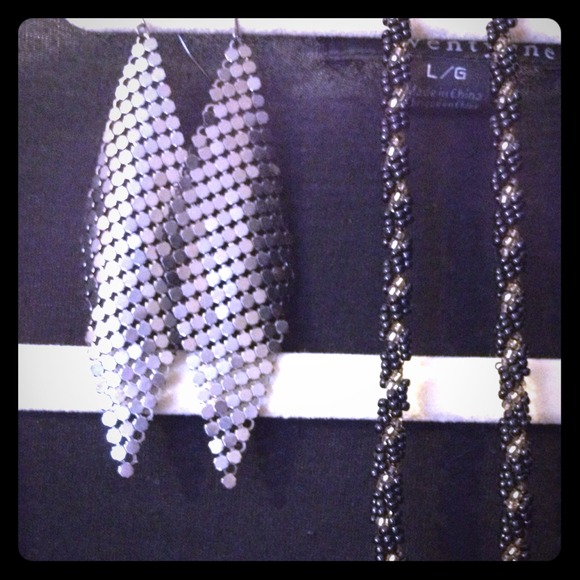 Silver disco earrings