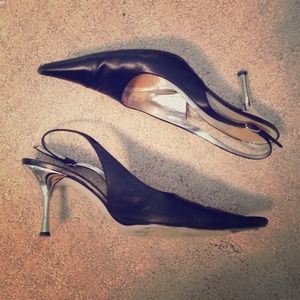 Dolce & Gabbana Silver Heel Slingbacks