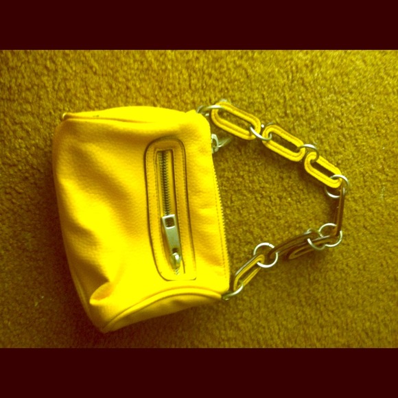 Yellow leather handbag. Small