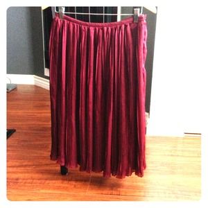 Brand new, never worn, burgundy pleated skirt.