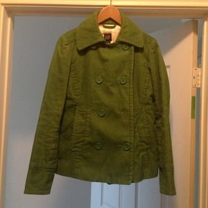 Green Corduroy Doble Brest Coat.