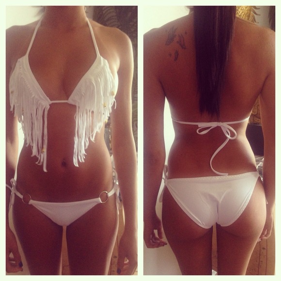 ✂SOLD✂ White fringe Bikini ONLY ONE LEFT