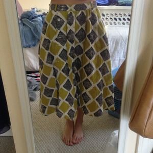Tea length geometric anthropologist skirt