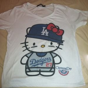 Hello kitty Dodgers Matt kemp t shirt