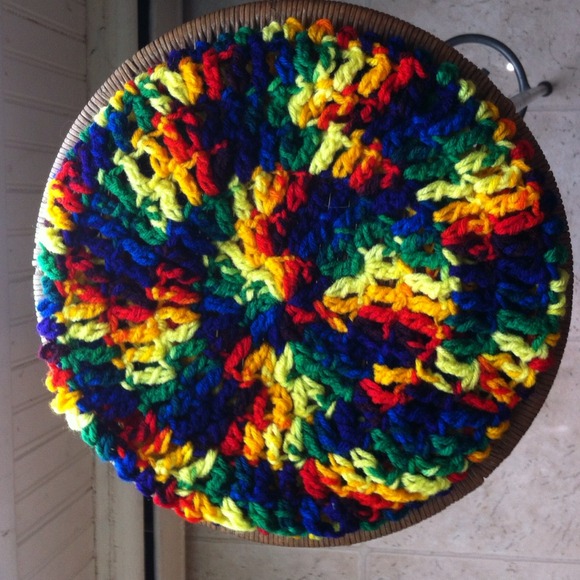 ✋TRADED✋Rainbow handmade crochet slouch beret hat