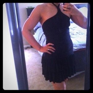 Black halter dress