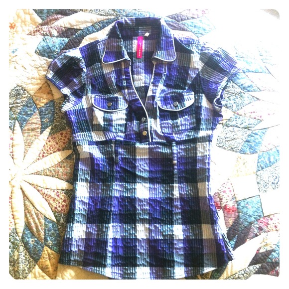 Purple plaid shirt