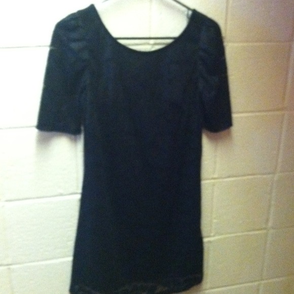 Black printed lace dress