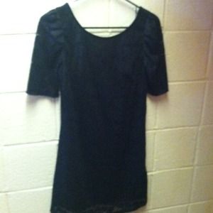 Black printed lace dress