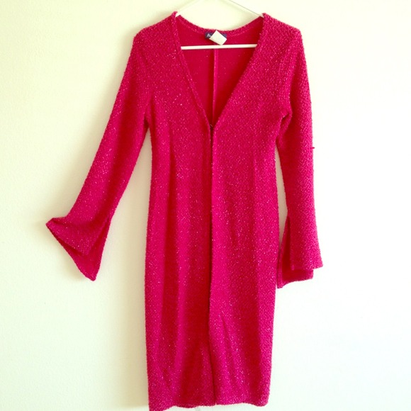 Fuchsia sweater coat