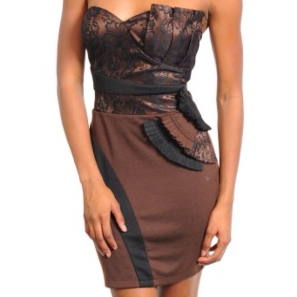 💟Chocolate brown dress