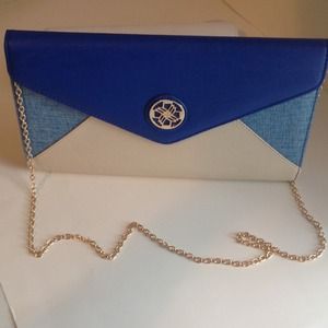 Denim/Royal/Nude envelope clutch *NEW*