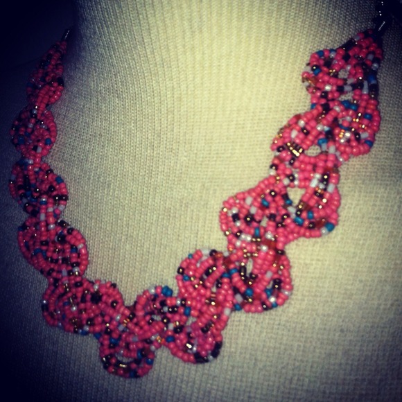 Jewelry - *NWT* Braided Beaded Coral necklace