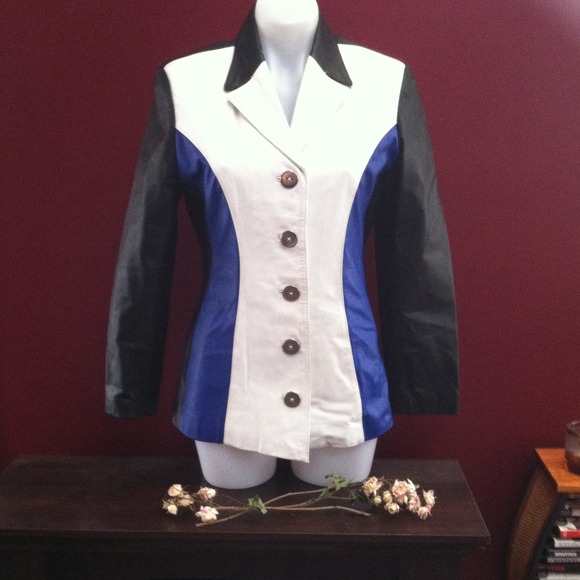 Genuine leather  awesome color block