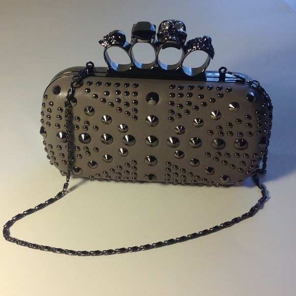 Smoke studded knuckle ring Statement Clutch *NEW*