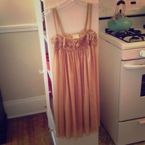 Adorable Shimmery Nude Babydoll Dress