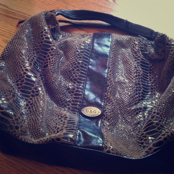 Dolce and Gabbana bag snakeskin brown!
