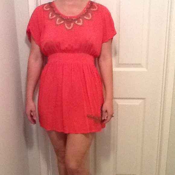 Peacock Coral Dress