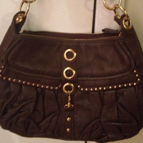 Bebe - genuine leather brown shoulder bag