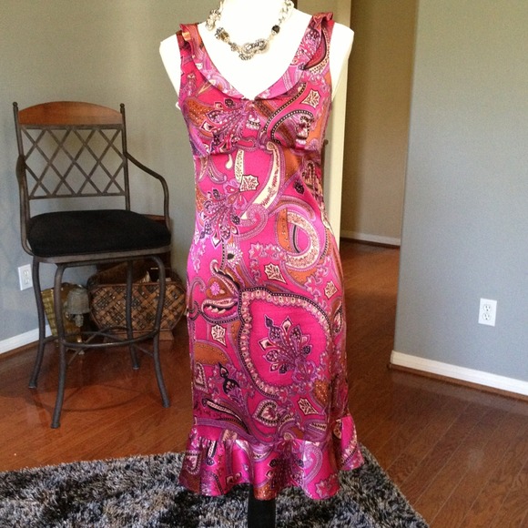 🌸Hot Pink Silk Dress. 🌸
