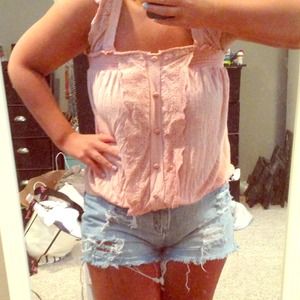 Pale pink tank blouse