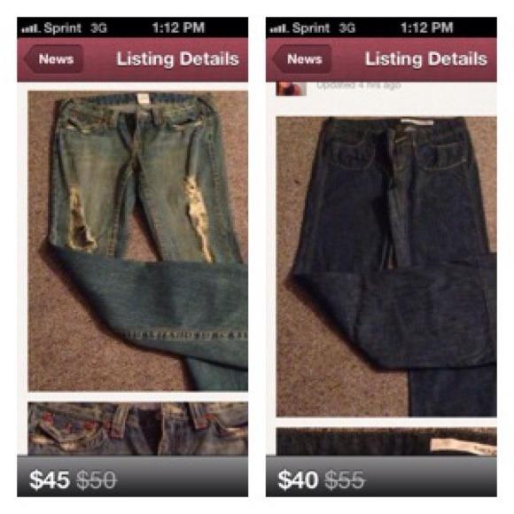 Bundled jeans. $40