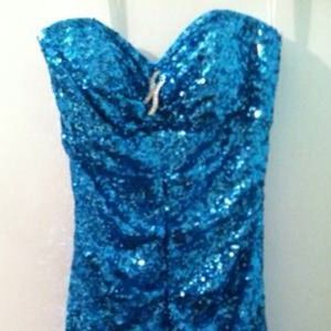 Beautiful Blue Sparkly Prom Dress