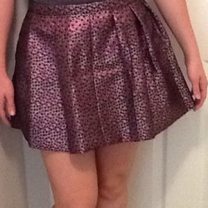 Fuchsia and black polka dot skirt