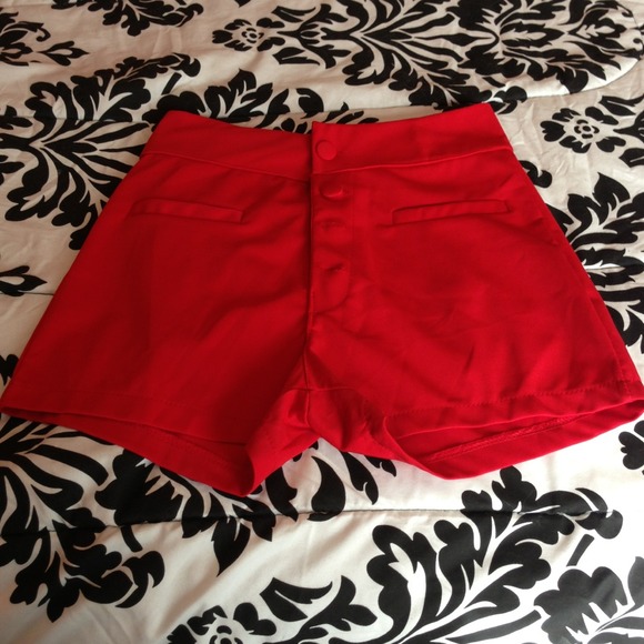 High Waisted Red Shorts